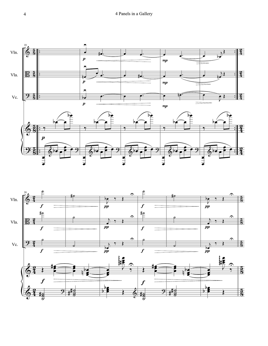 Four Panels in a Gallery Piano Quartet scores gallery preview page 3