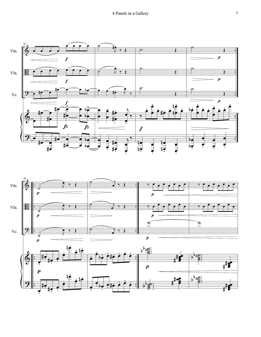 Four Panels in a Gallery Piano Quartet scores gallery preview page 6