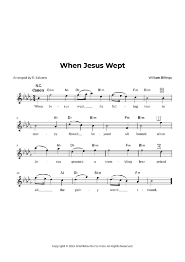When Jesus Wept (Key of B-Flat Minor)
