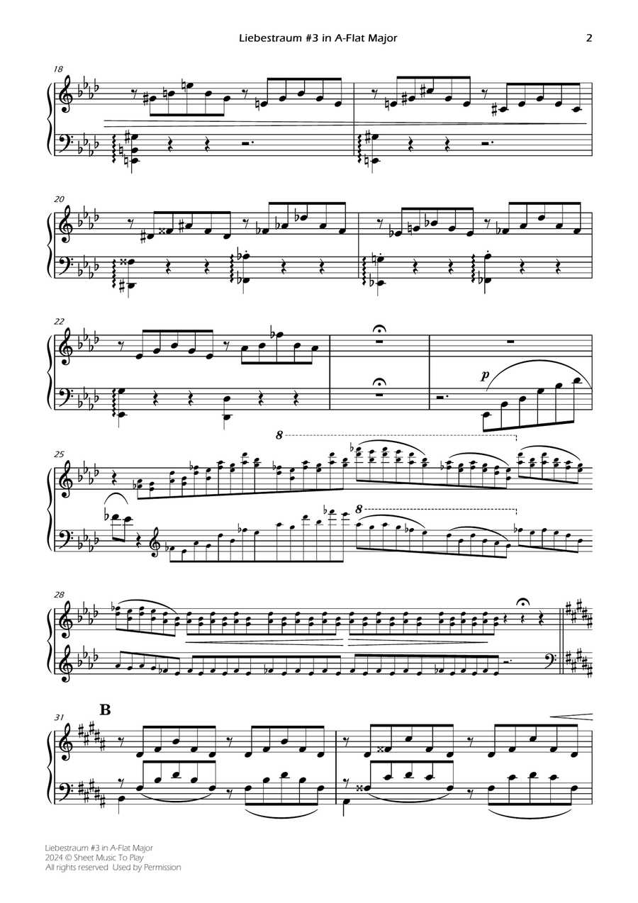 Liebestraum No.3 - Bb Clarinet and Piano (Individual Parts) B-Flat Clarinet scores gallery preview page 5