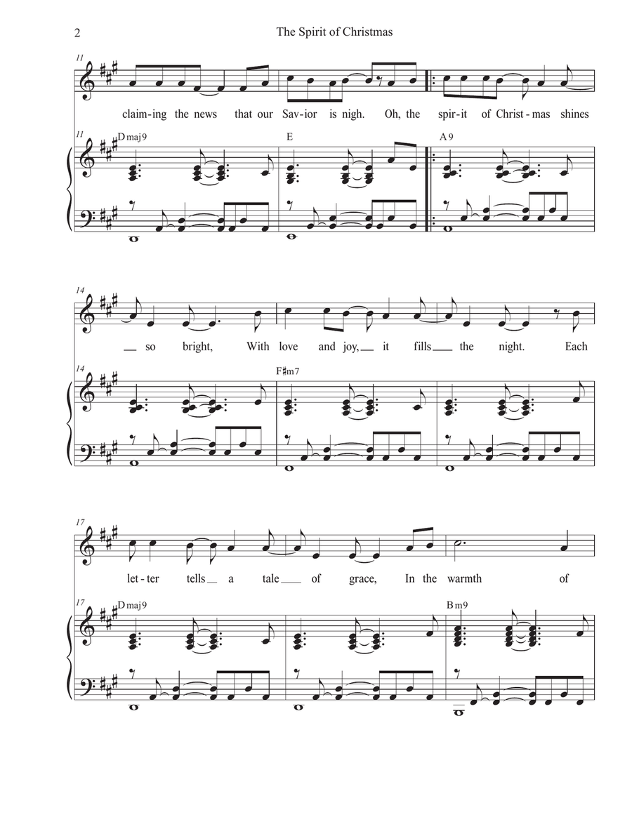 The Spirit of Christmas (Vocal solo) Piano, Vocal scores gallery preview page 2