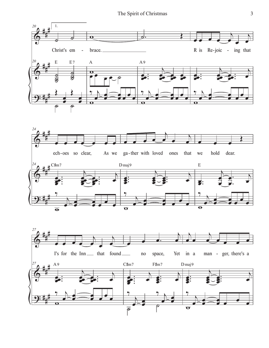 The Spirit of Christmas (Vocal solo) Piano, Vocal scores gallery preview page 3