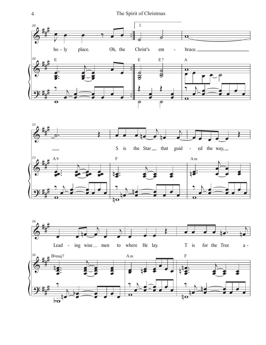 The Spirit of Christmas (Vocal solo) Piano, Vocal scores gallery preview page 4