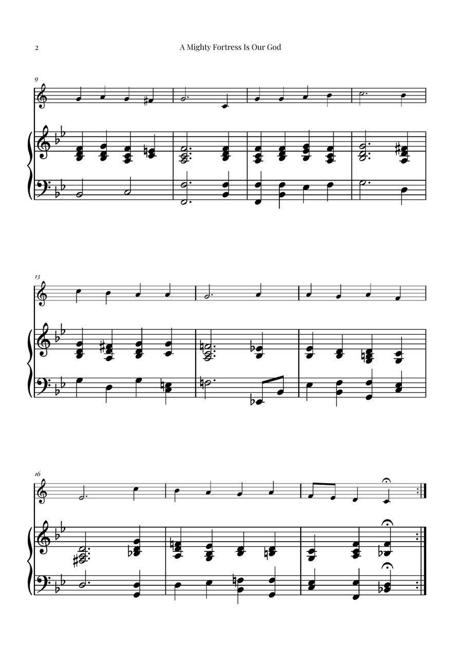 A Mighty Fortress Is Our God B-Flat Clarinet scores gallery preview page 2