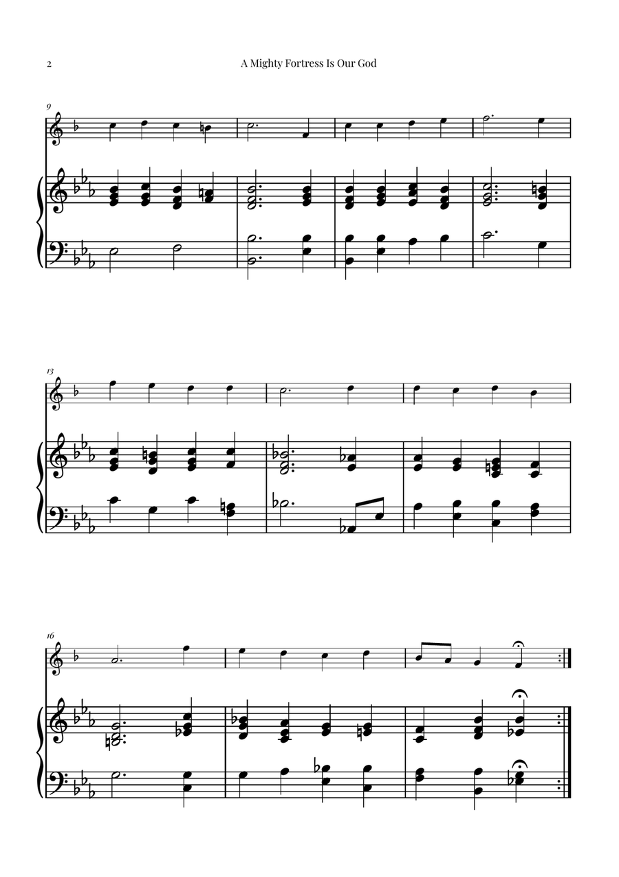 A Mighty Fortress Is Our God Soprano Saxophone scores gallery preview page 2