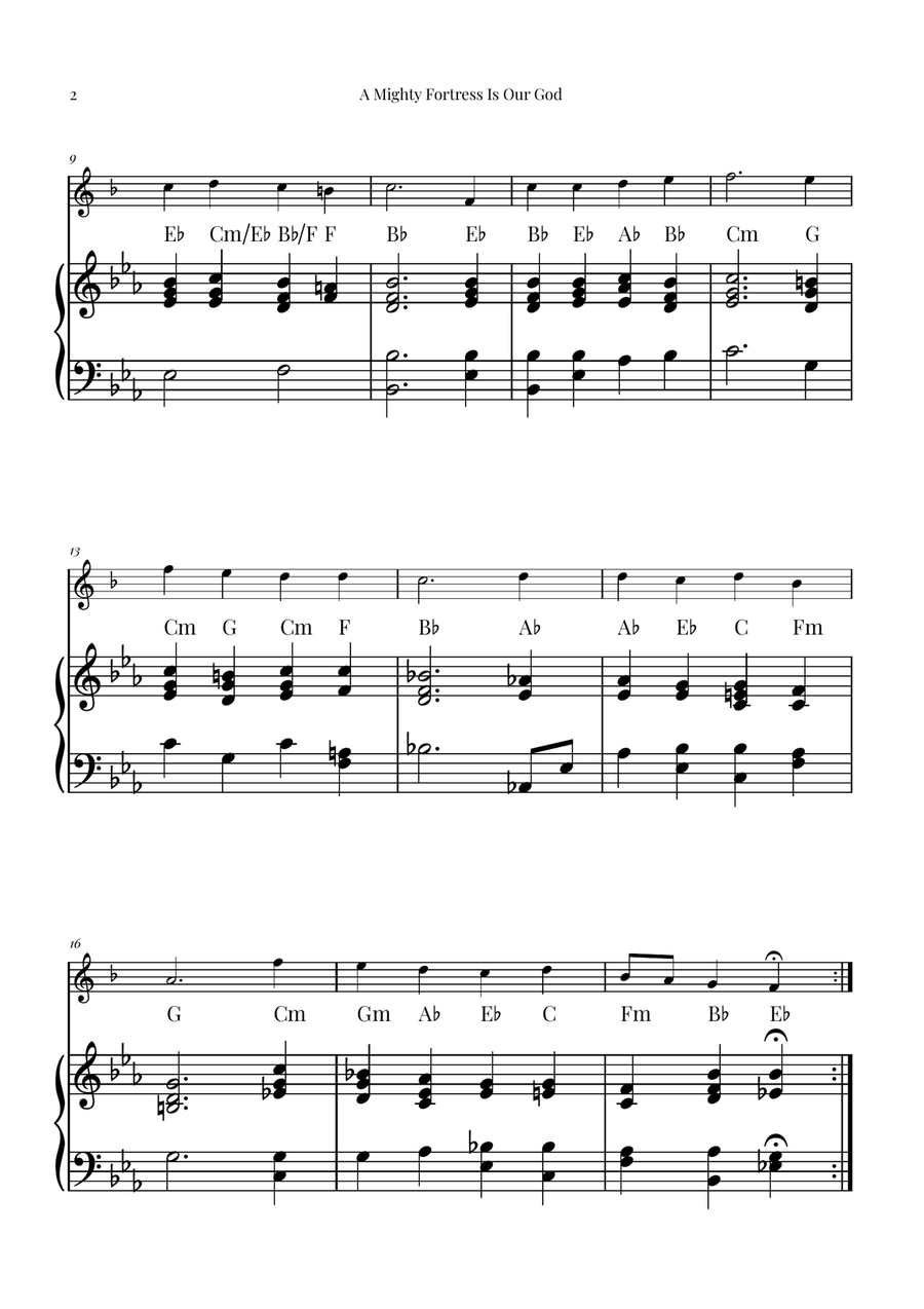 A Mighty Fortress Is Our God Tenor Saxophone scores gallery preview page 2