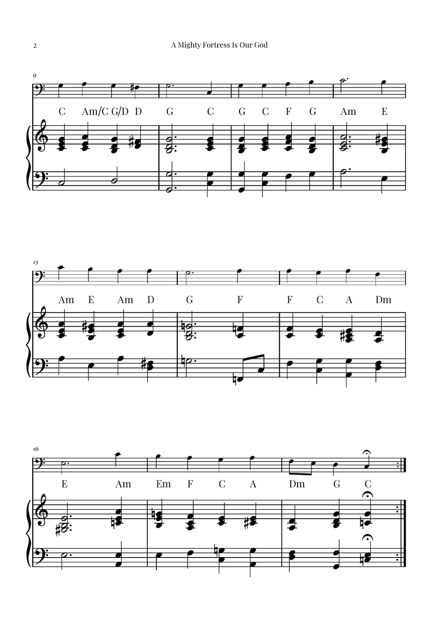 A Mighty Fortress Is Our God Piano scores gallery preview page 2