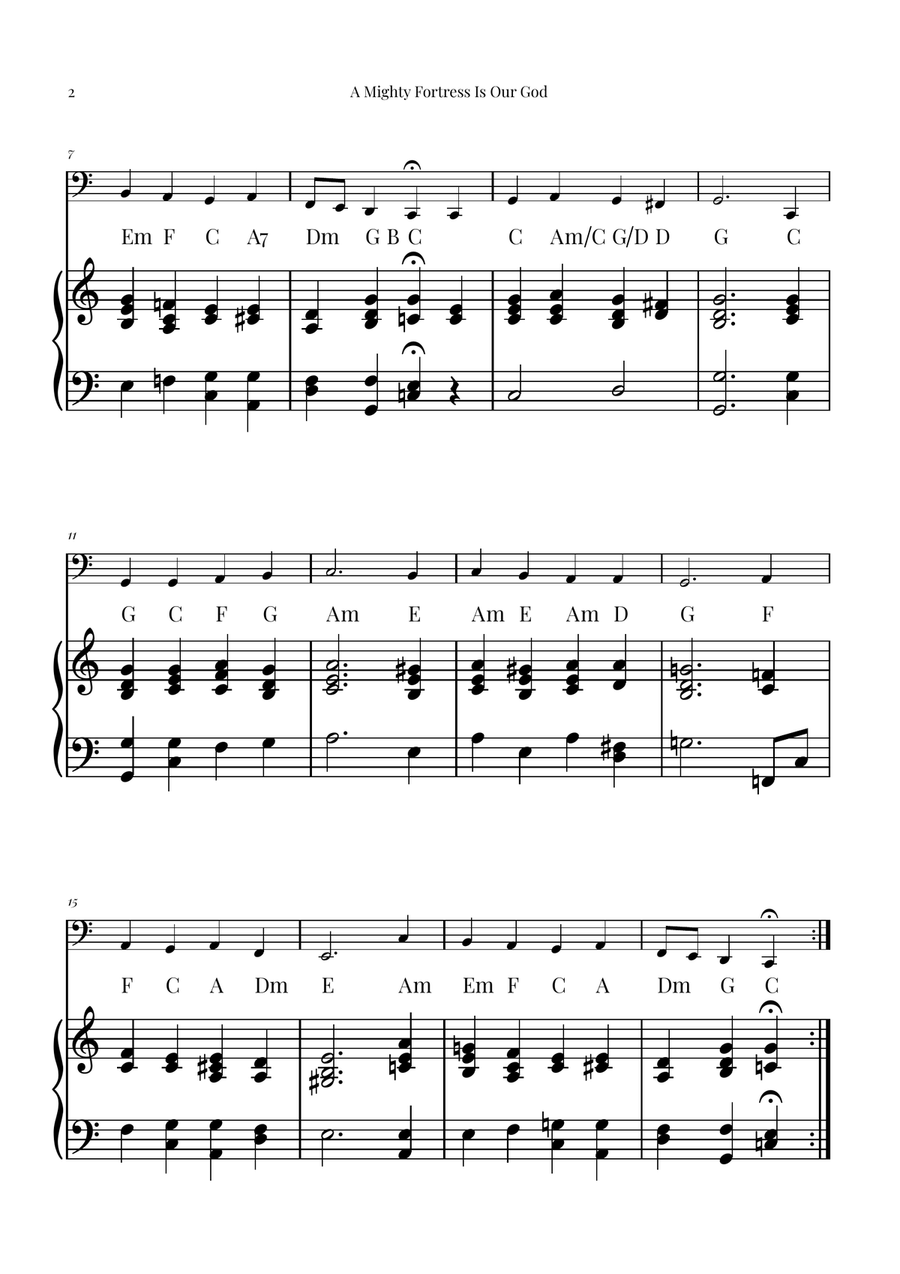 A Mighty Fortress Is Our God Piano scores gallery preview page 2