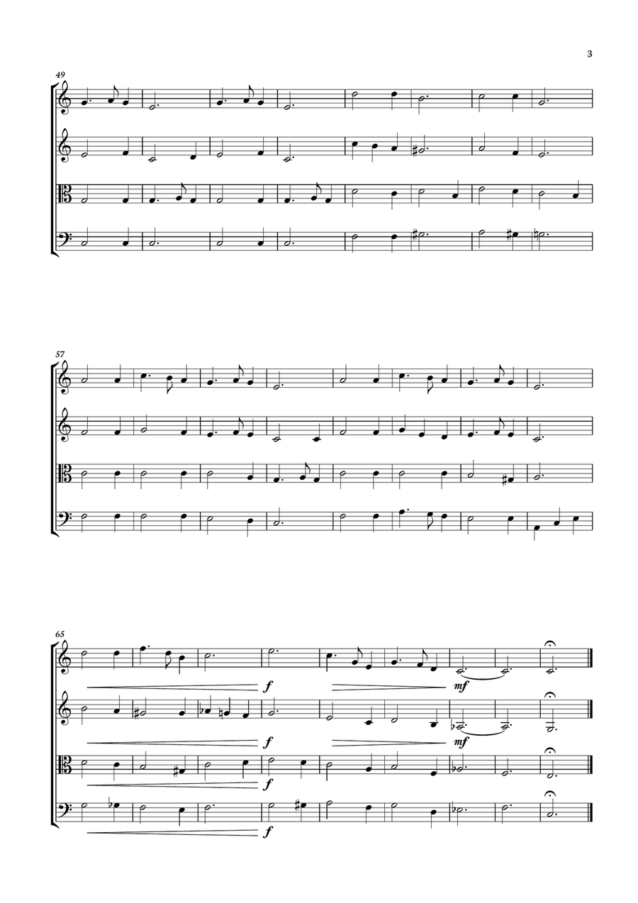 Silent Night - Christmas Songs for String Quartet String Quartet scores gallery preview page 3