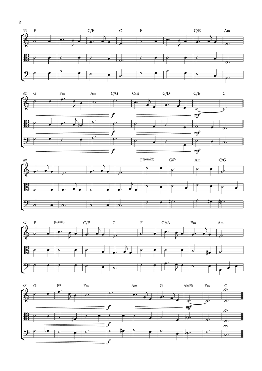 Silent Night - Christmas Songs for String Trio with chords String Trio scores gallery preview page 2