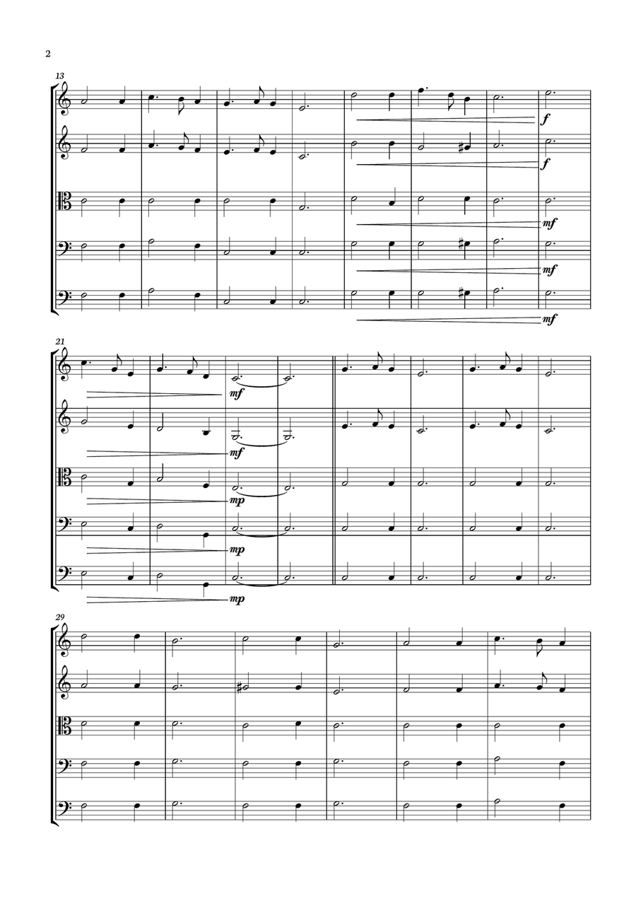 Silent Night - Christmas Songs for String Quintet String Orchestra scores gallery preview page 2
