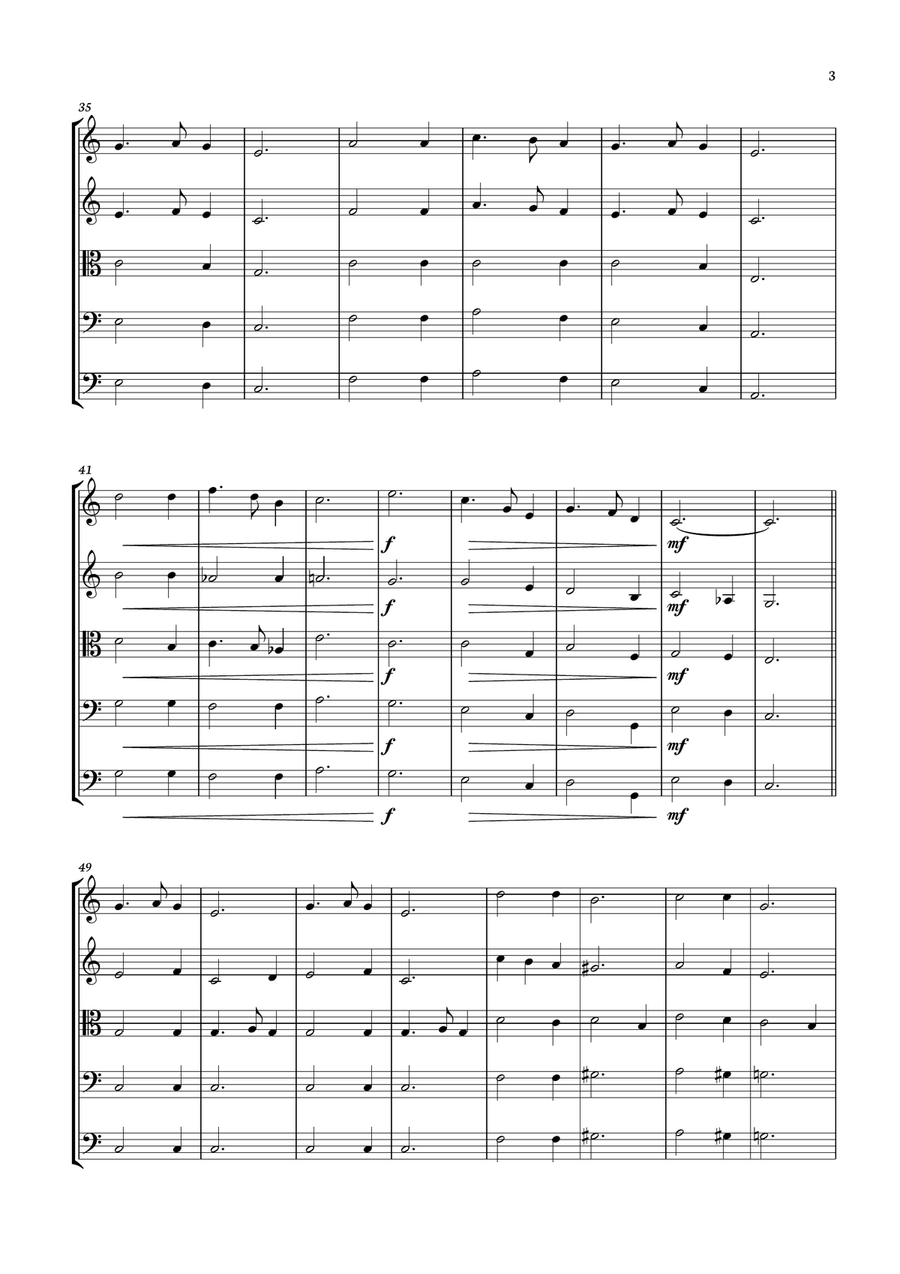 Silent Night - Christmas Songs for String Quintet String Orchestra scores gallery preview page 3