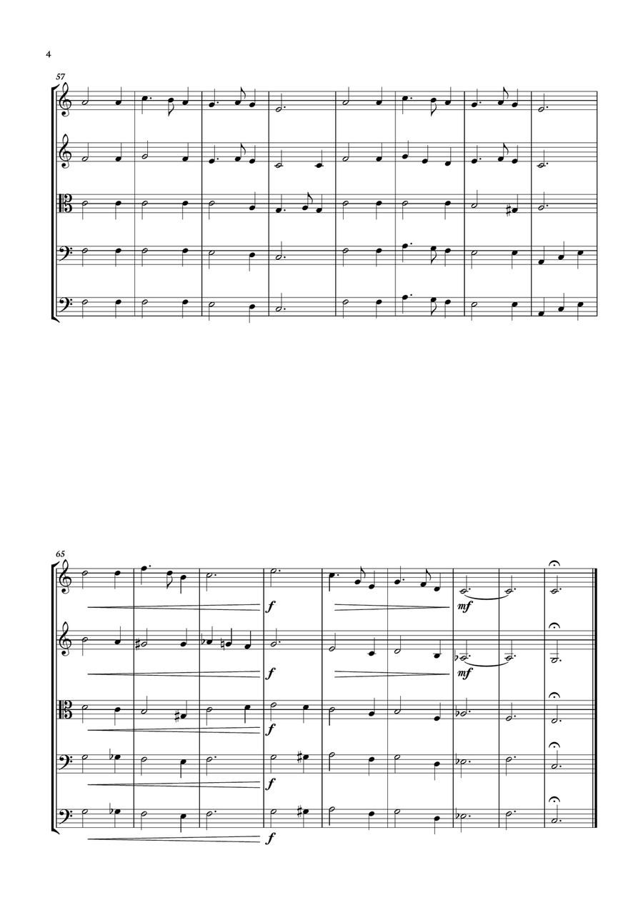 Silent Night - Christmas Songs for String Quintet String Orchestra scores gallery preview page 4