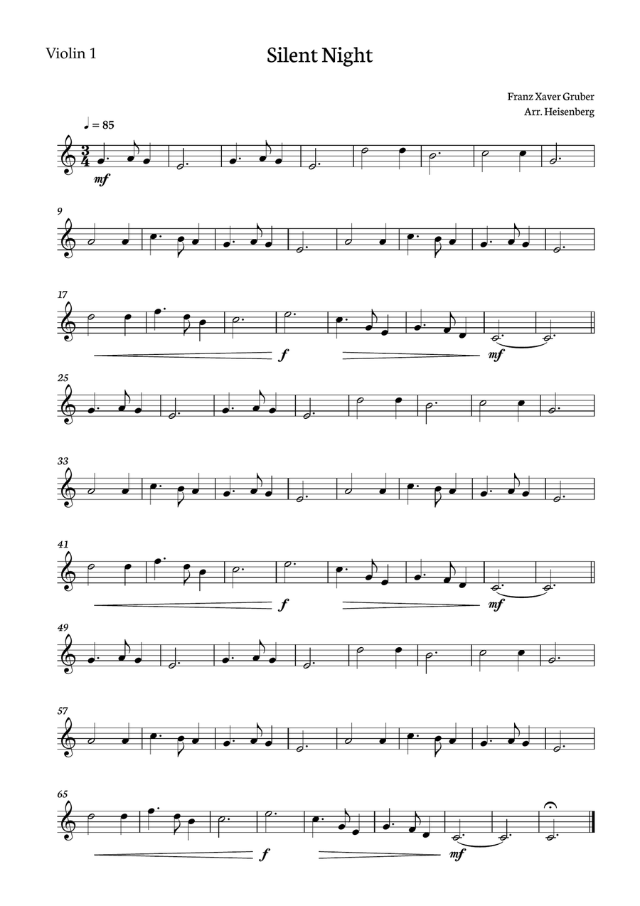 Silent Night - Christmas Songs for String Quintet String Orchestra scores gallery preview page 5