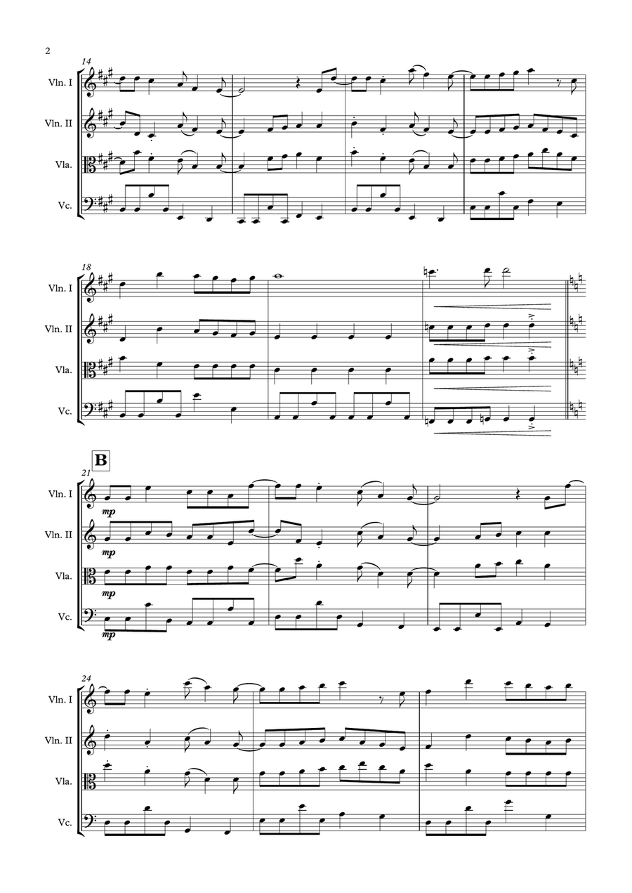 Here Comes Pippi Longstocking String Quartet scores gallery preview page 2