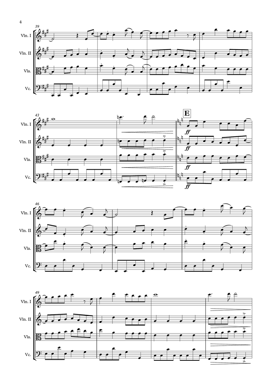 Here Comes Pippi Longstocking String Quartet scores gallery preview page 4