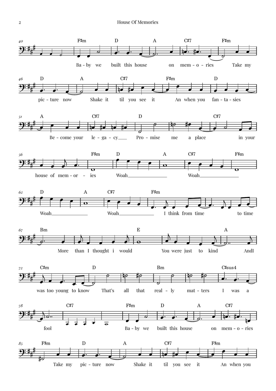 House Of Memories Cello Solo scores gallery preview page 2