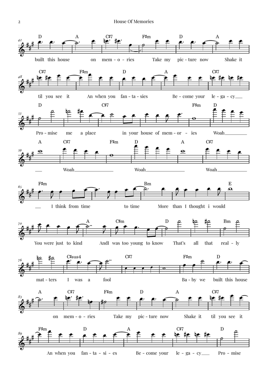 House Of Memories Flute Solo scores gallery preview page 2