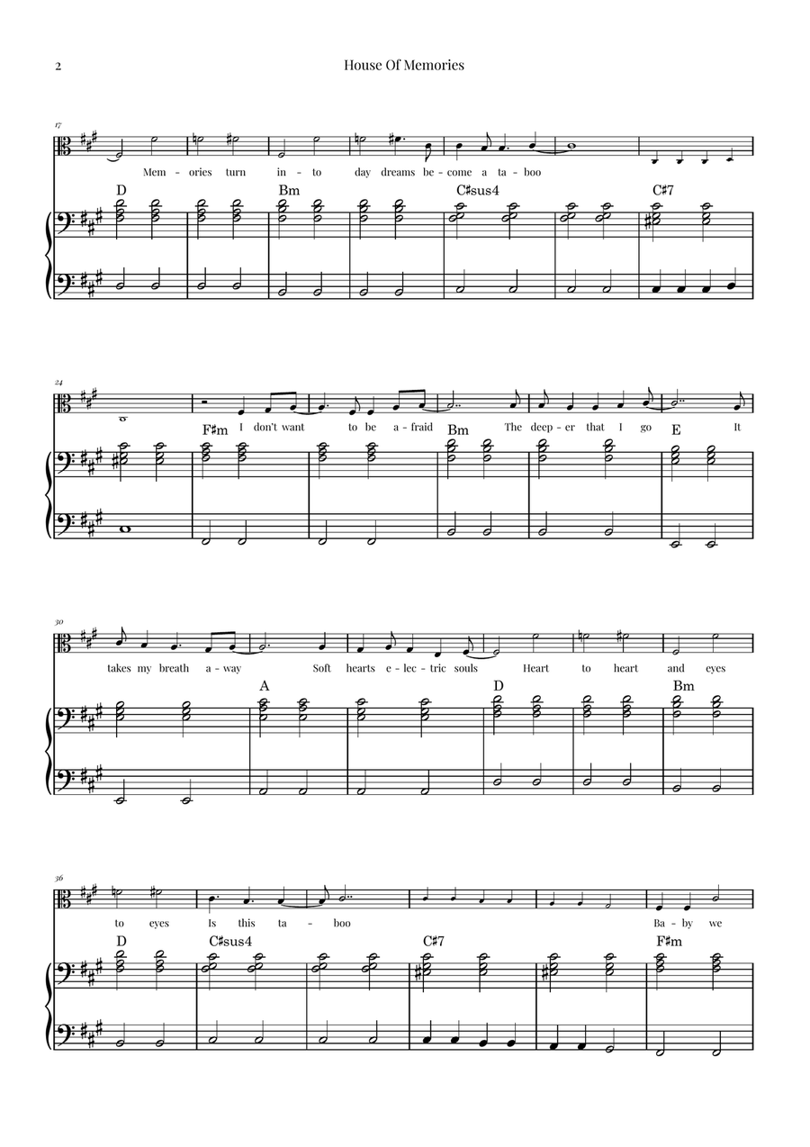 House Of Memories Viola scores gallery preview page 2