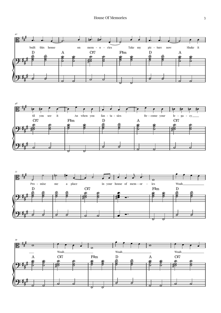 House Of Memories Viola scores gallery preview page 3