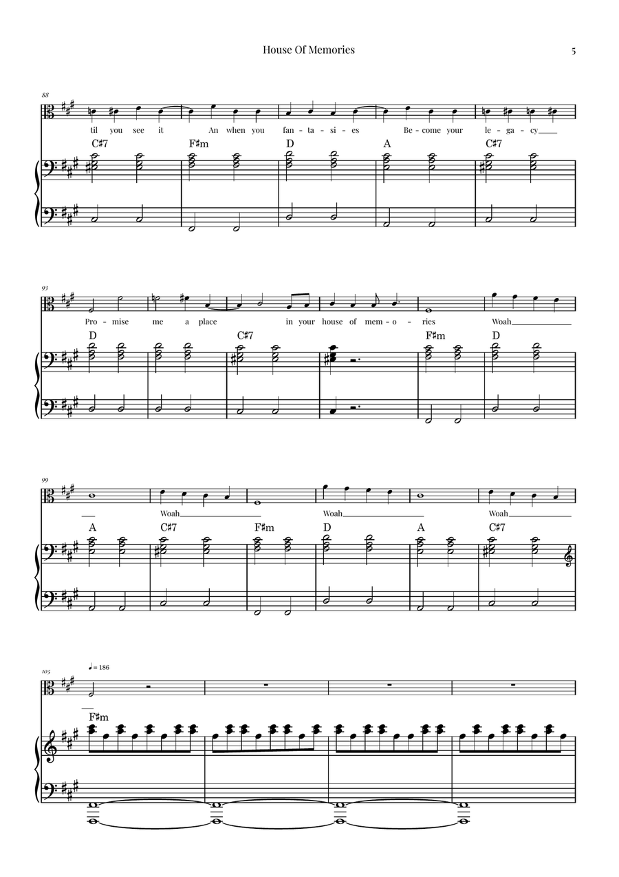 House Of Memories Viola scores gallery preview page 5