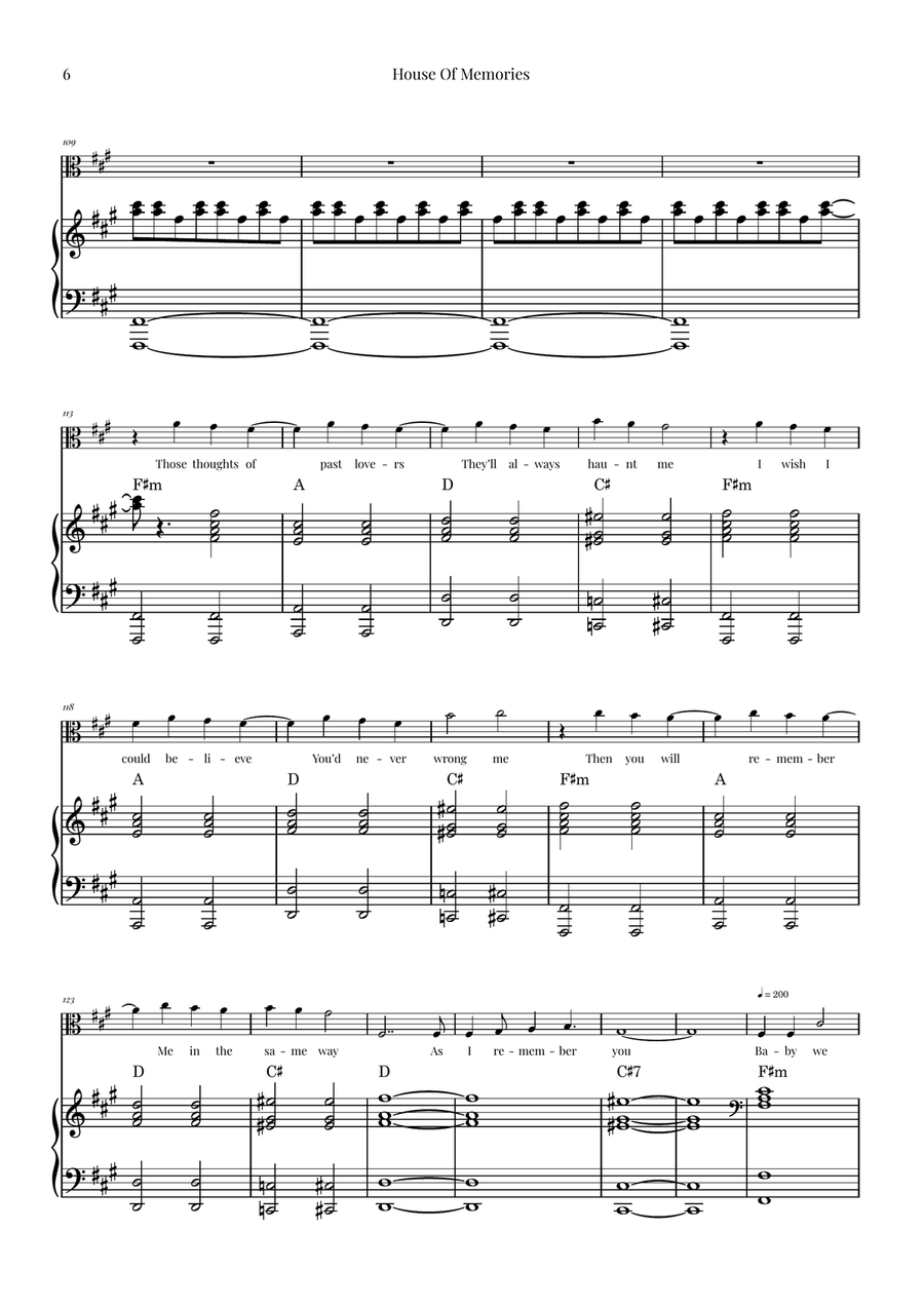 House Of Memories Viola scores gallery preview page 6