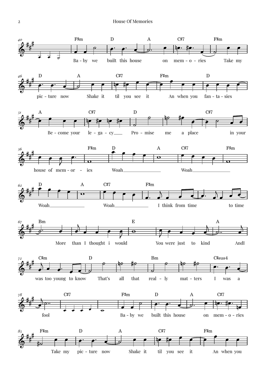 House Of Memories House Of Memories Violin Solo scores gallery preview page 2