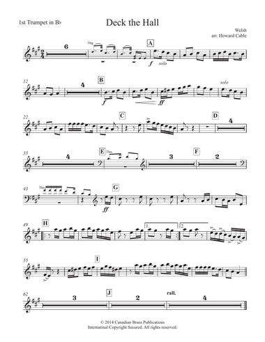 Deck the Hall (with Organ) - Bb Trumpet 1