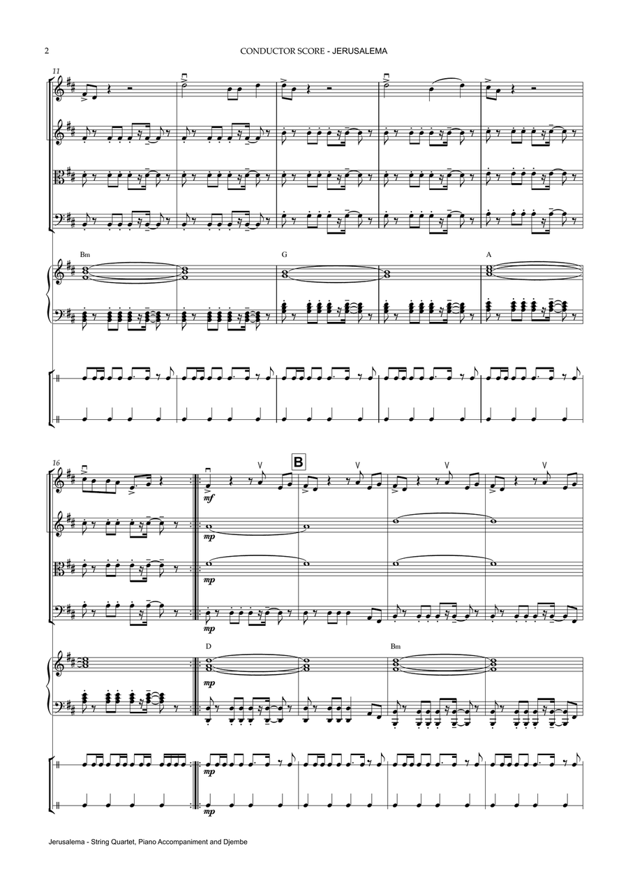 Jerusalema Jerusalema String Quartet scores gallery preview page 2