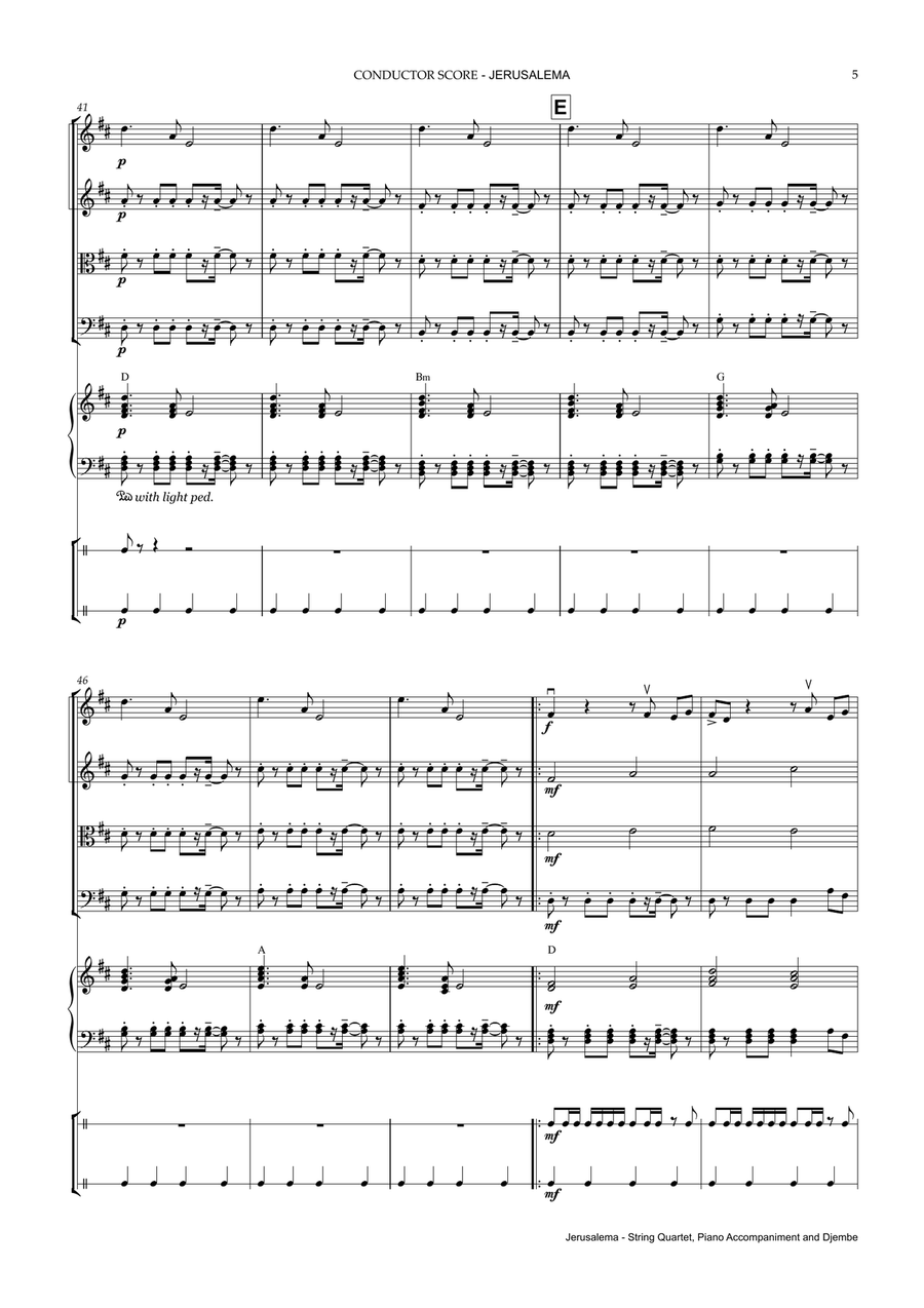 Jerusalema Jerusalema String Quartet scores gallery preview page 5