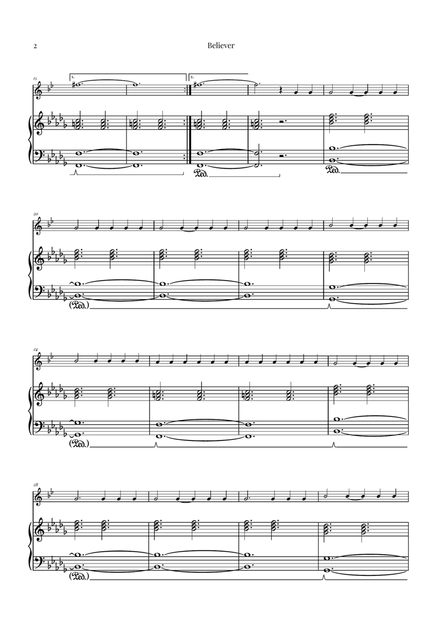 Believer Baritone Saxophone scores gallery preview page 2
