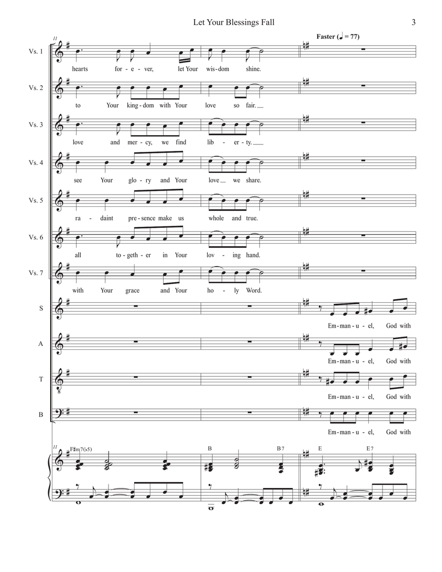 Let Your Blessings Fall (SATB) 4-Part scores gallery preview page 3