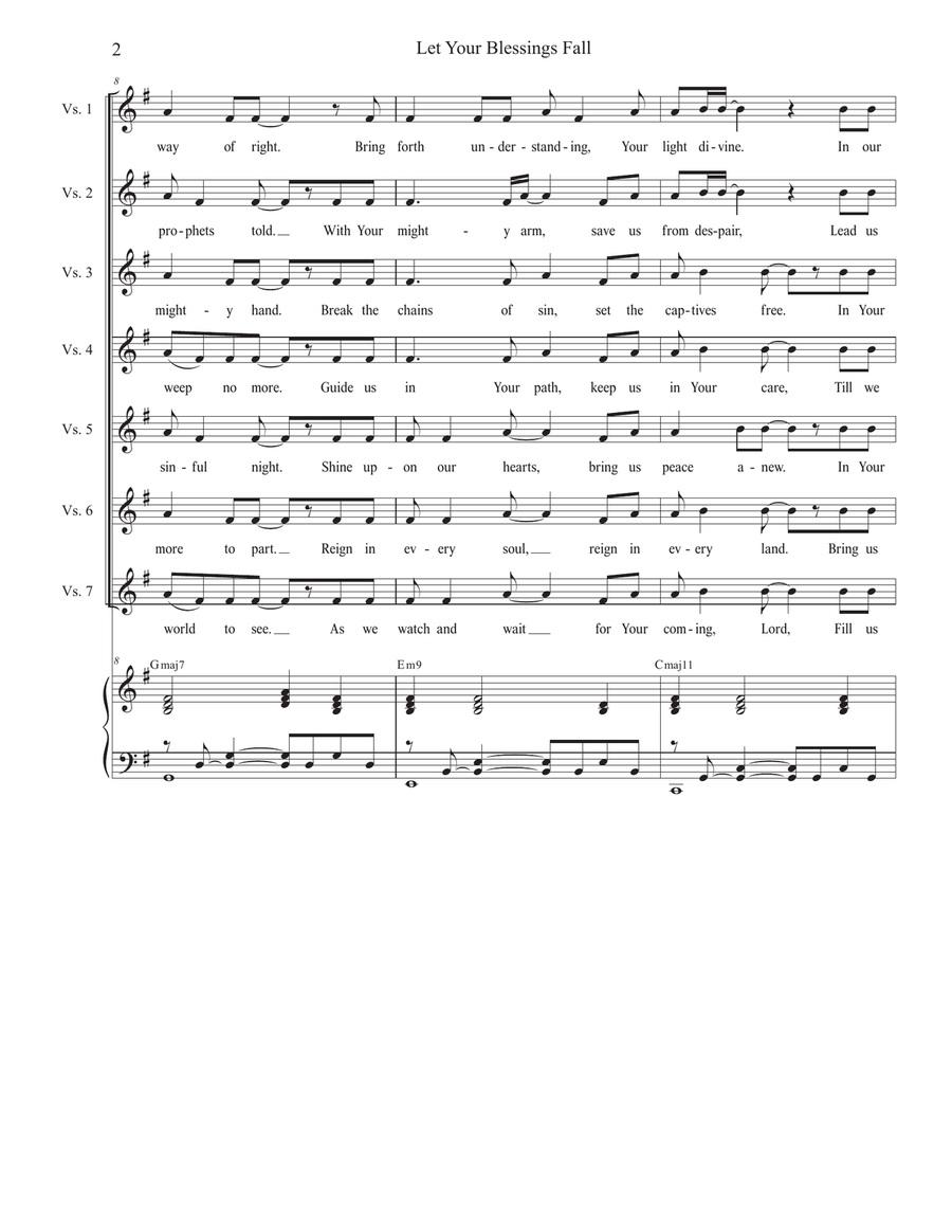 Let Your Blessings Fall (Duet for Soprano and Tenor solo) Tenor Voice scores gallery preview page 2