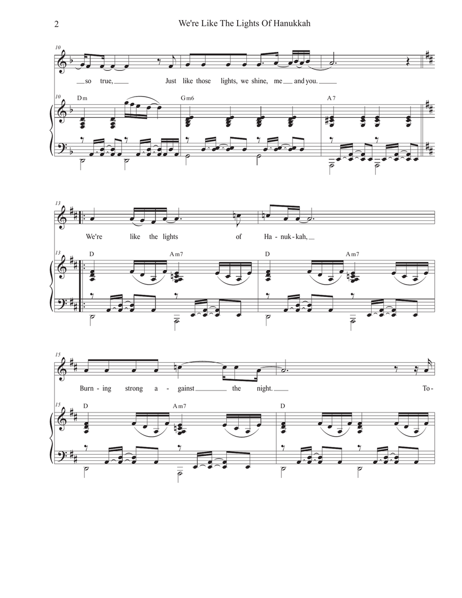 We're Like The Lights Of Hanukkah (Unison choir) Unison Choir scores gallery preview page 2