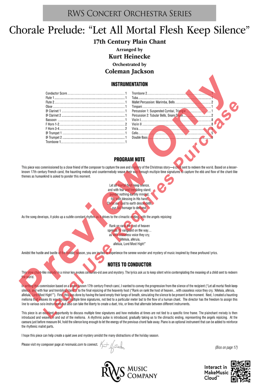 Chorale Prelude: Let All Mortal Flesh Keep Silence Concert Band scores gallery preview page 2