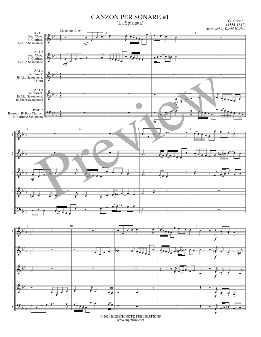 Canzon per Sonare #1 Canzon per Sonare #1 Woodwind Ensemble scores gallery preview page 3