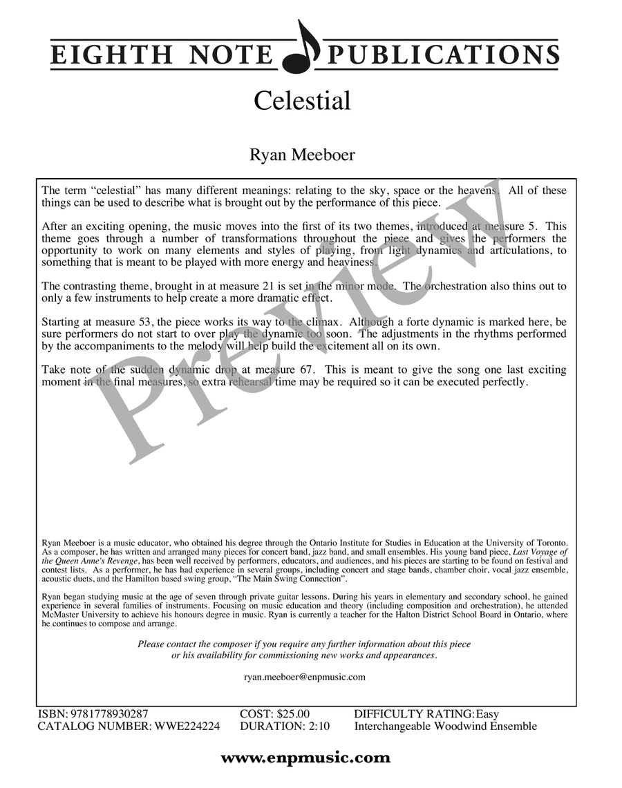Celestial Celestial Woodwind Ensemble scores gallery preview page 2