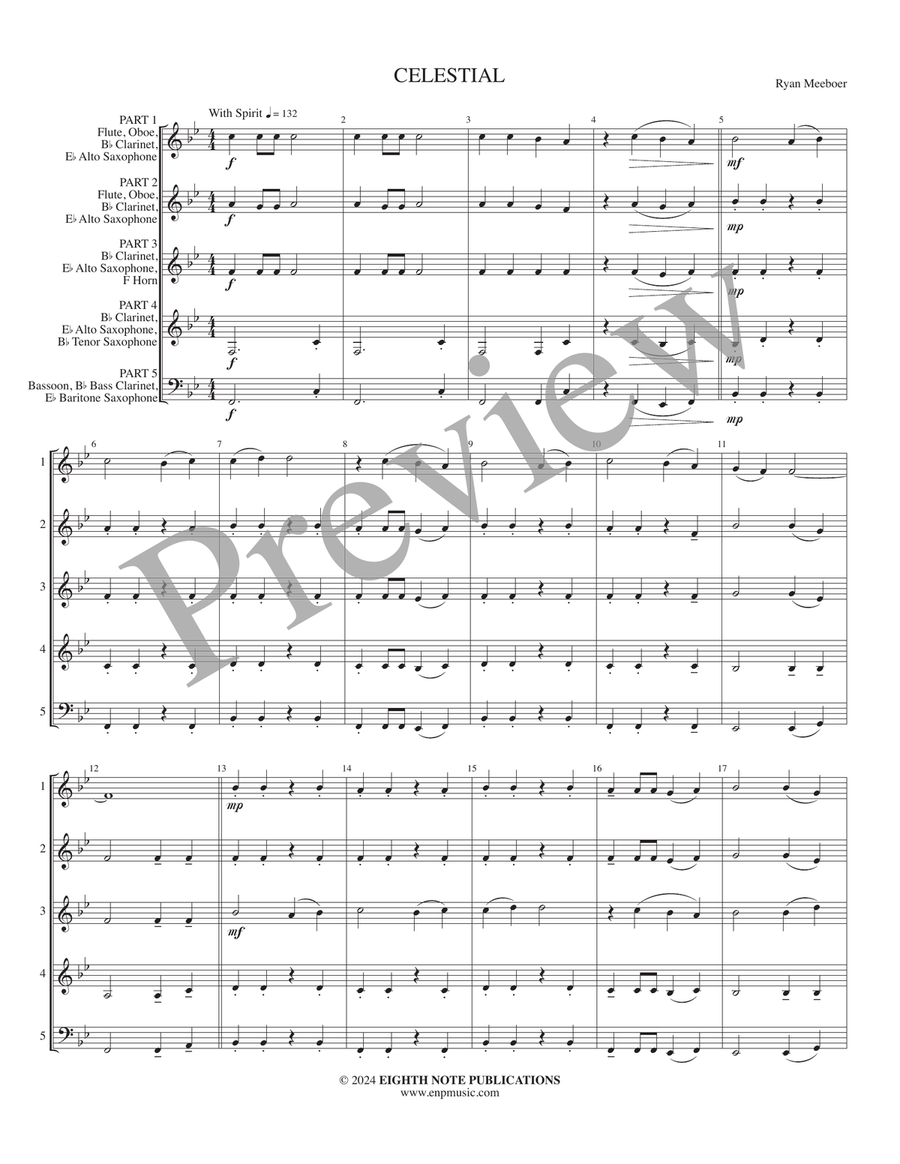 Celestial Celestial Woodwind Ensemble scores gallery preview page 3