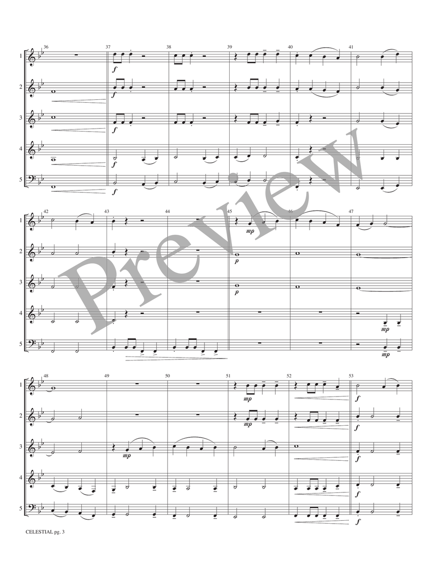 Celestial Celestial Woodwind Ensemble scores gallery preview page 5