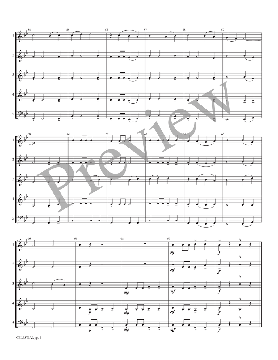 Celestial Celestial Woodwind Ensemble scores gallery preview page 6