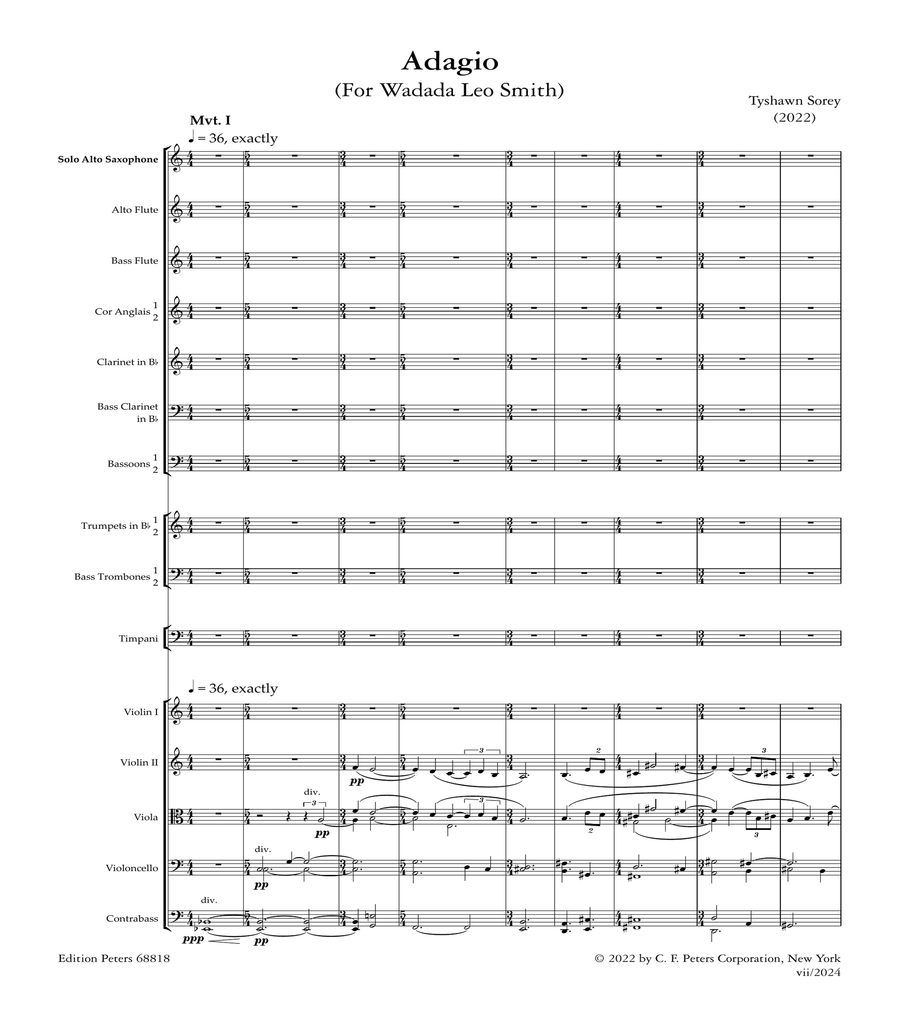 Adagio (For Wadada Leo Smith) Full Orchestra scores gallery preview page 2