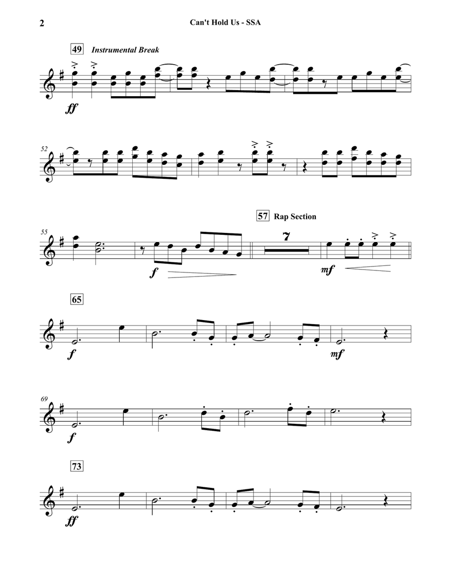 Can't Hold Us Concert Band scores gallery preview page 2
