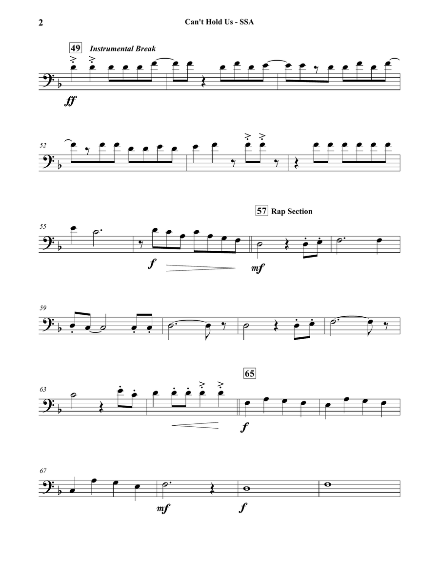 Can't Hold Us Concert Band scores gallery preview page 5