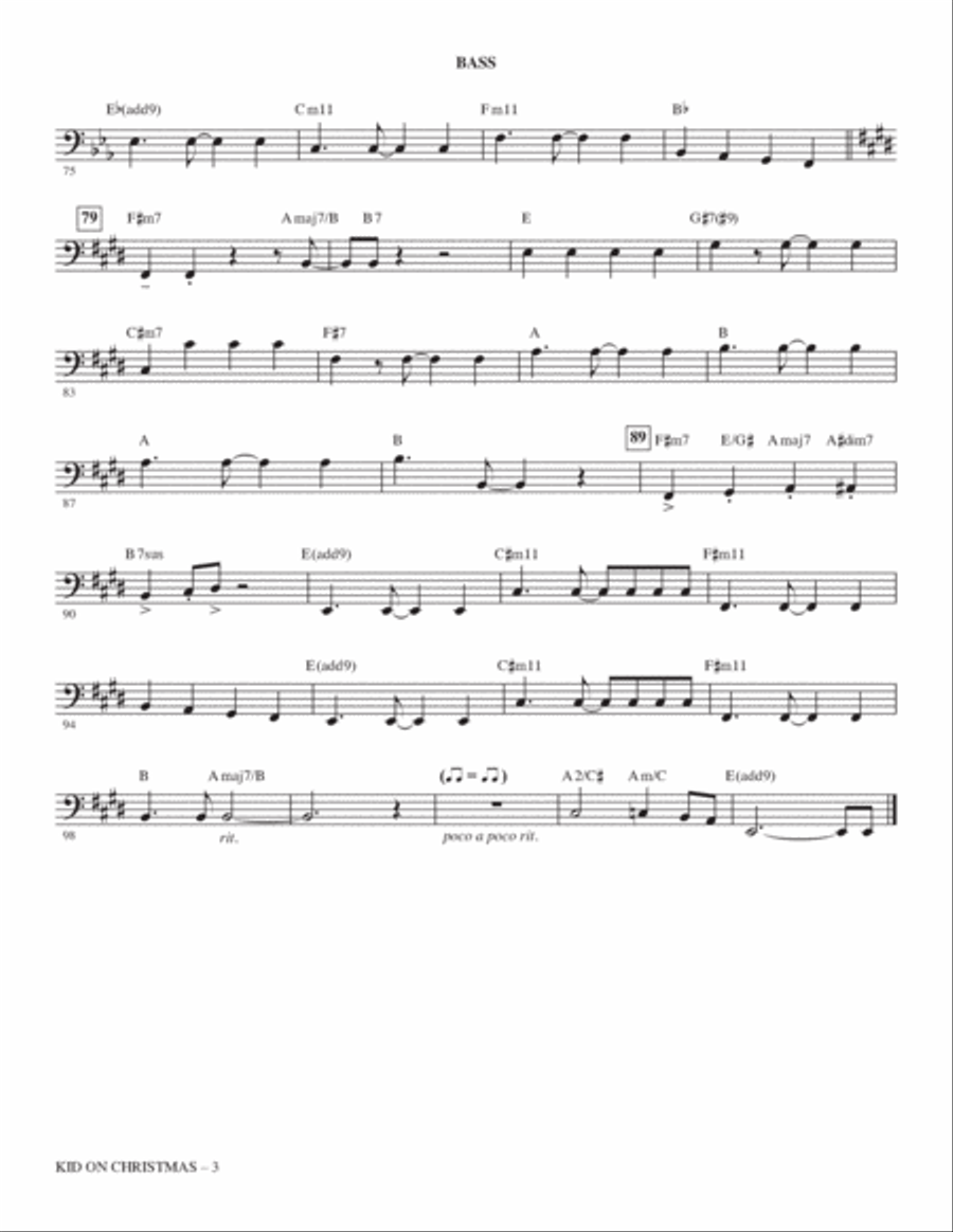 Kid On Christmas (arr. Mark Brymer) - Bass Choir scores gallery preview page 3