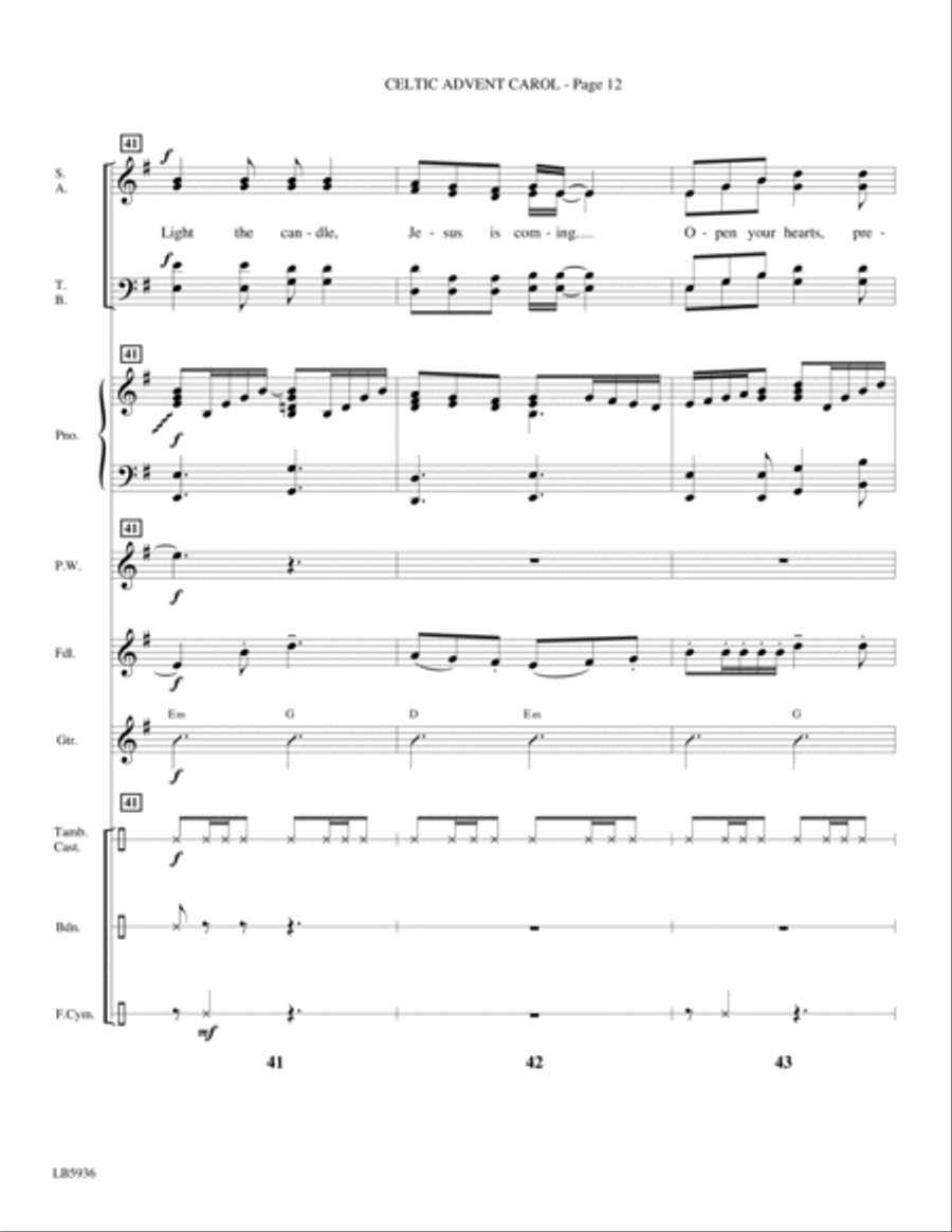 Celtic Advent Carol - Full Score Choir scores gallery preview page 12
