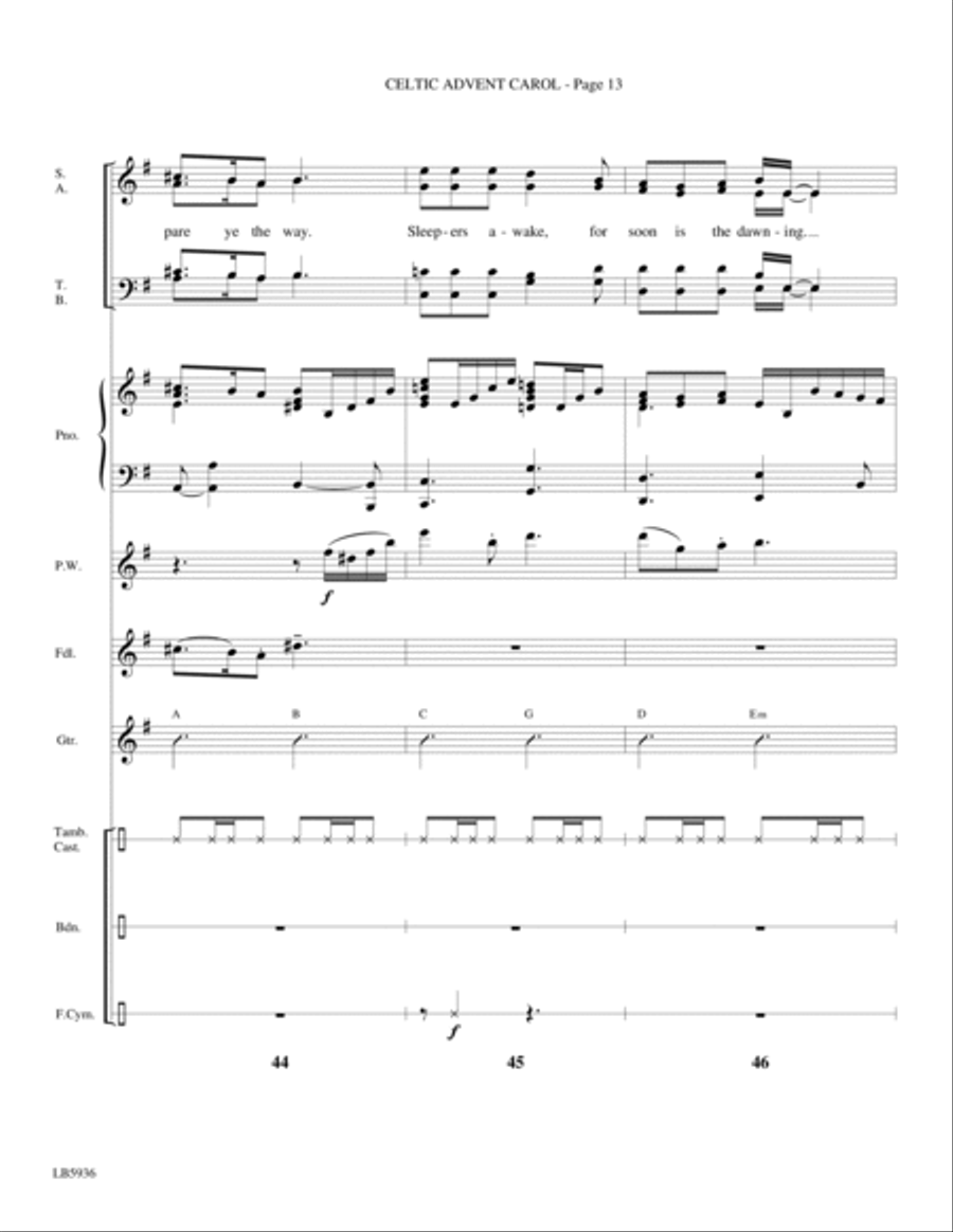 Celtic Advent Carol - Full Score Choir scores gallery preview page 13