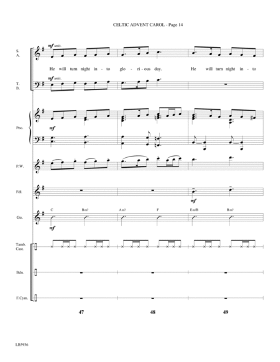Celtic Advent Carol - Full Score Choir scores gallery preview page 14