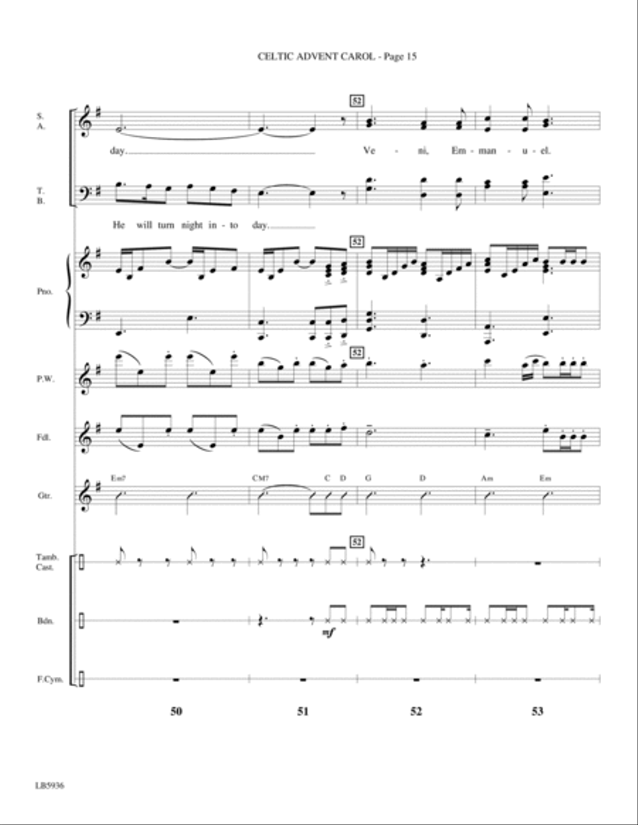Celtic Advent Carol - Full Score Choir scores gallery preview page 15