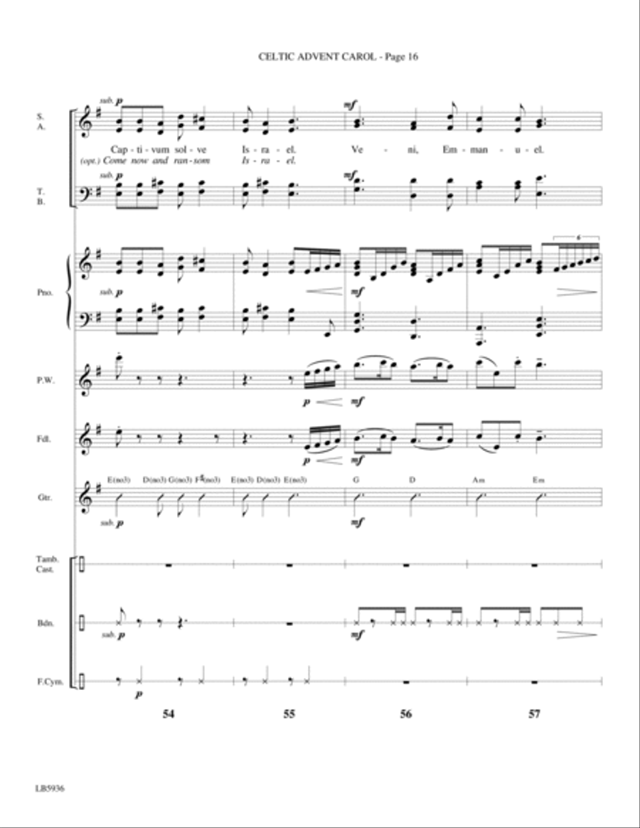 Celtic Advent Carol - Full Score Choir scores gallery preview page 16