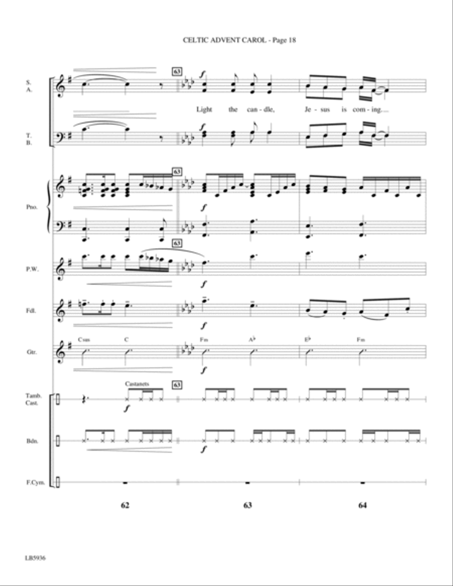 Celtic Advent Carol - Full Score Choir scores gallery preview page 18